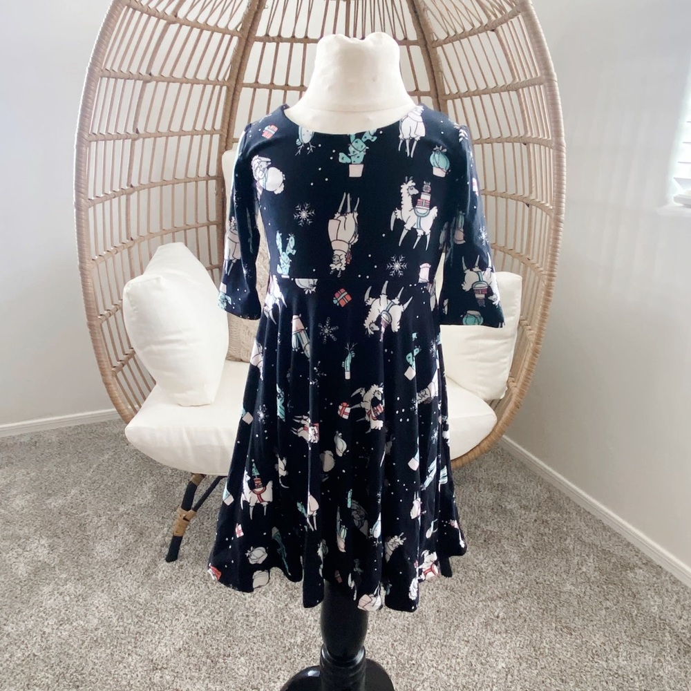 Kids Christmas Llama Dress